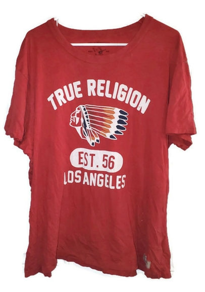 True Religion Other - True Religion Mens 3XL Distressed T Shirt In Red